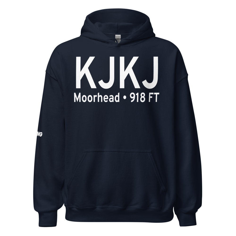 Moorhead Municipal Airport (KJKJ) ICAO Hoodie Sweatshirt 