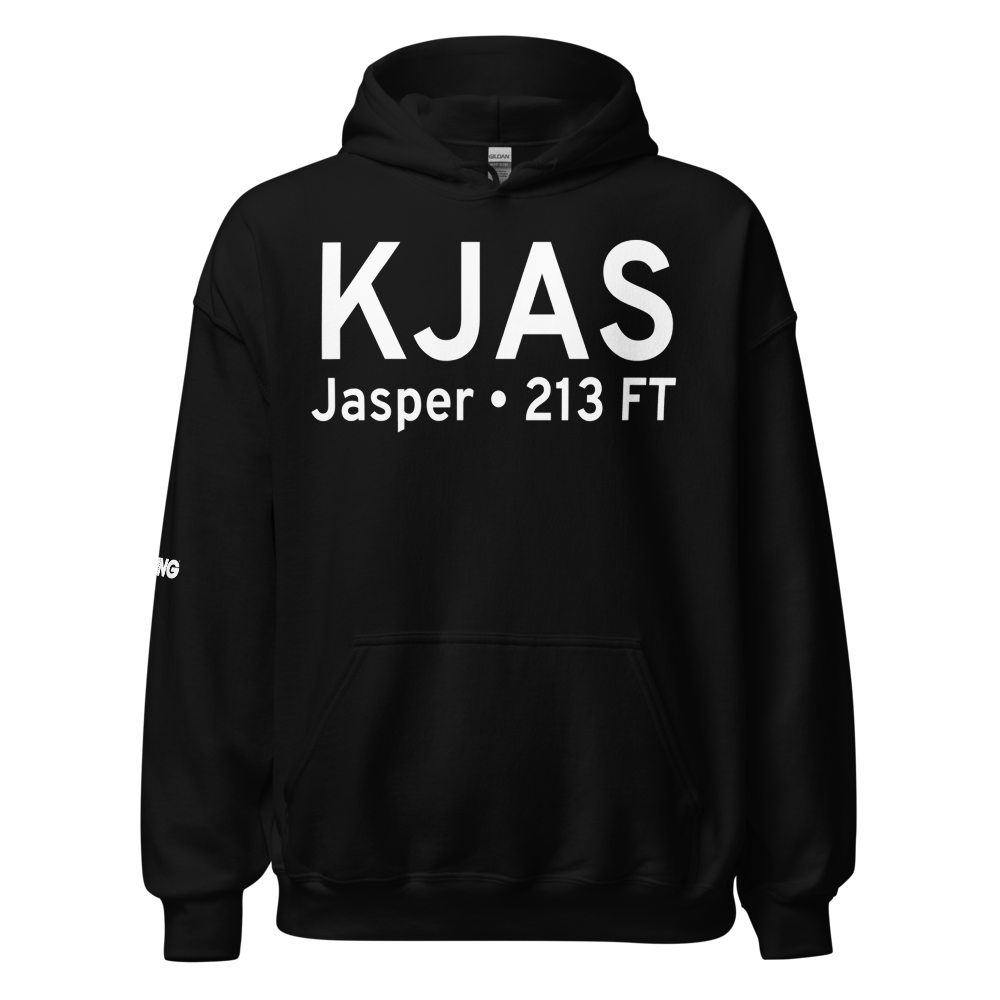 Jasper County Airport-Bell Field (KJAS) ICAO Hoodie Sweatshirt 