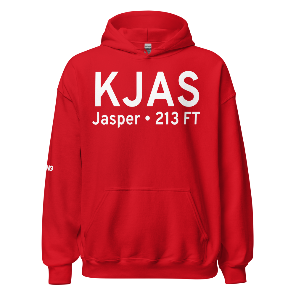 Jasper County Airport-Bell Field (KJAS) ICAO Hoodie Sweatshirt 