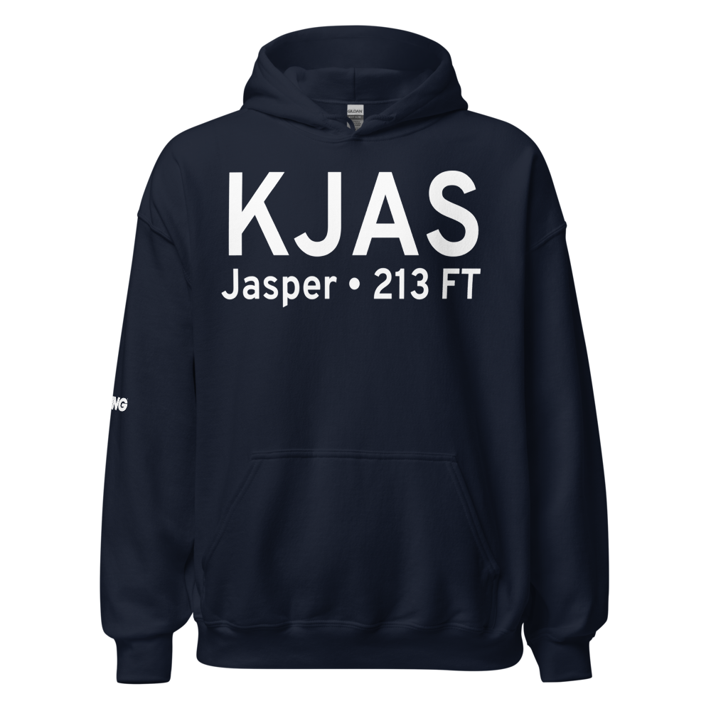 Jasper County Airport-Bell Field (KJAS) ICAO Hoodie Sweatshirt 