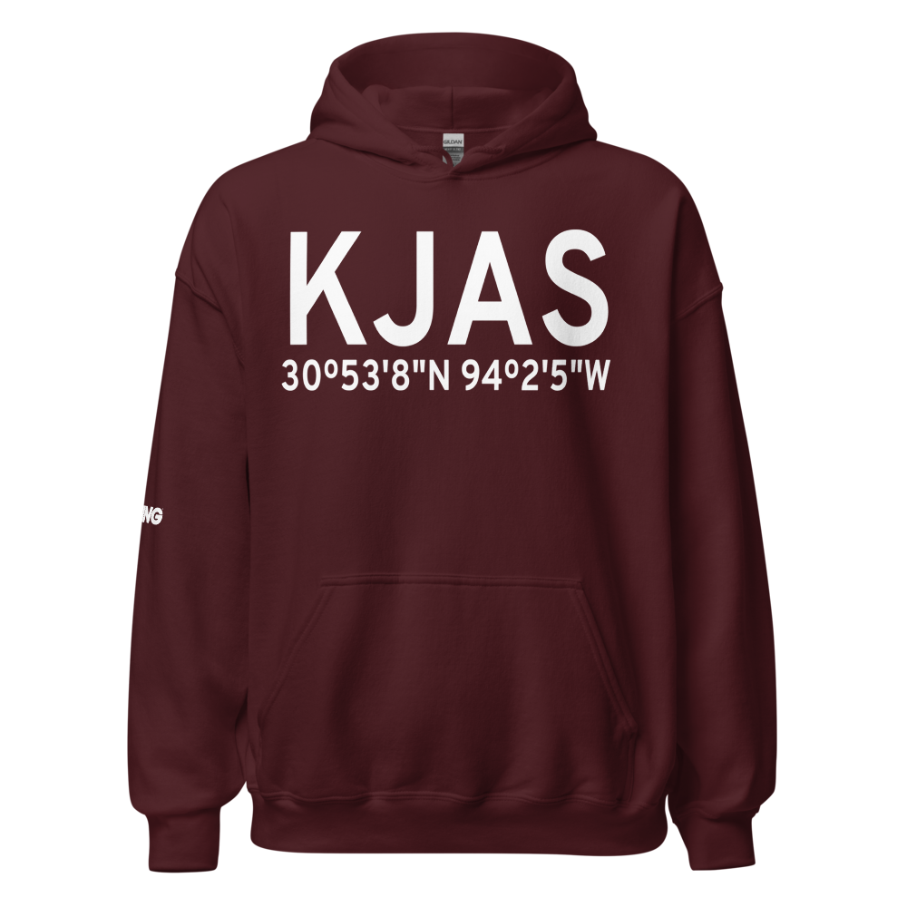Jasper County Airport-Bell Field (KJAS) ICAO Hoodie Sweatshirt 