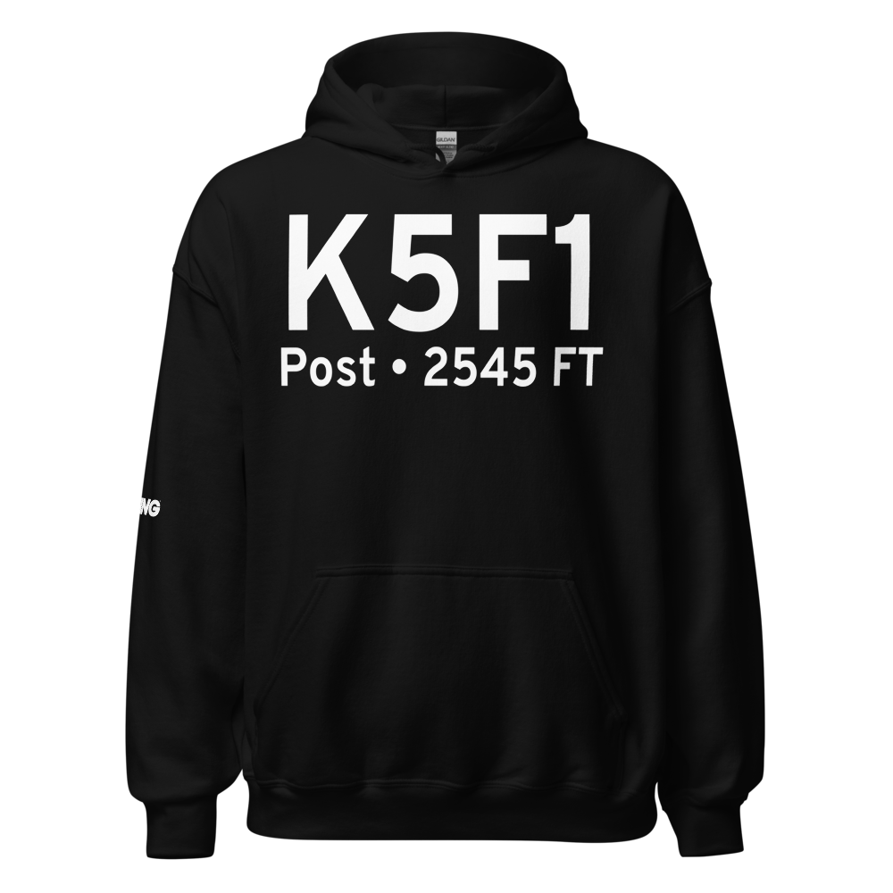 Post Garza County Municipal Airport (K5F1) ICAO Hoodie Sweatshirt 