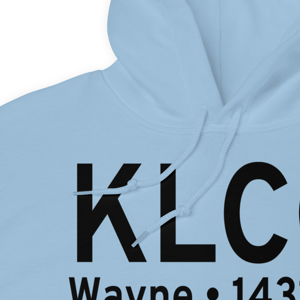 Wayne Municipal Airport (KLCG) ICAO Hoodie Sweatshirt 