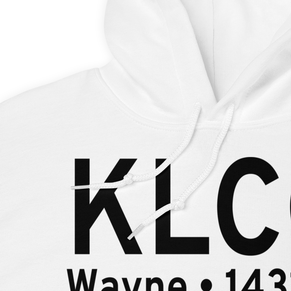 Wayne Municipal Airport (KLCG) ICAO Hoodie Sweatshirt 