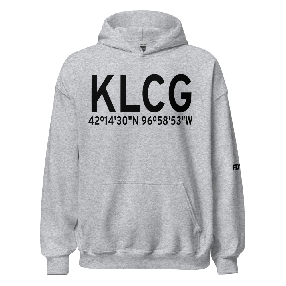 Wayne Municipal Airport (KLCG) ICAO Hoodie Sweatshirt 