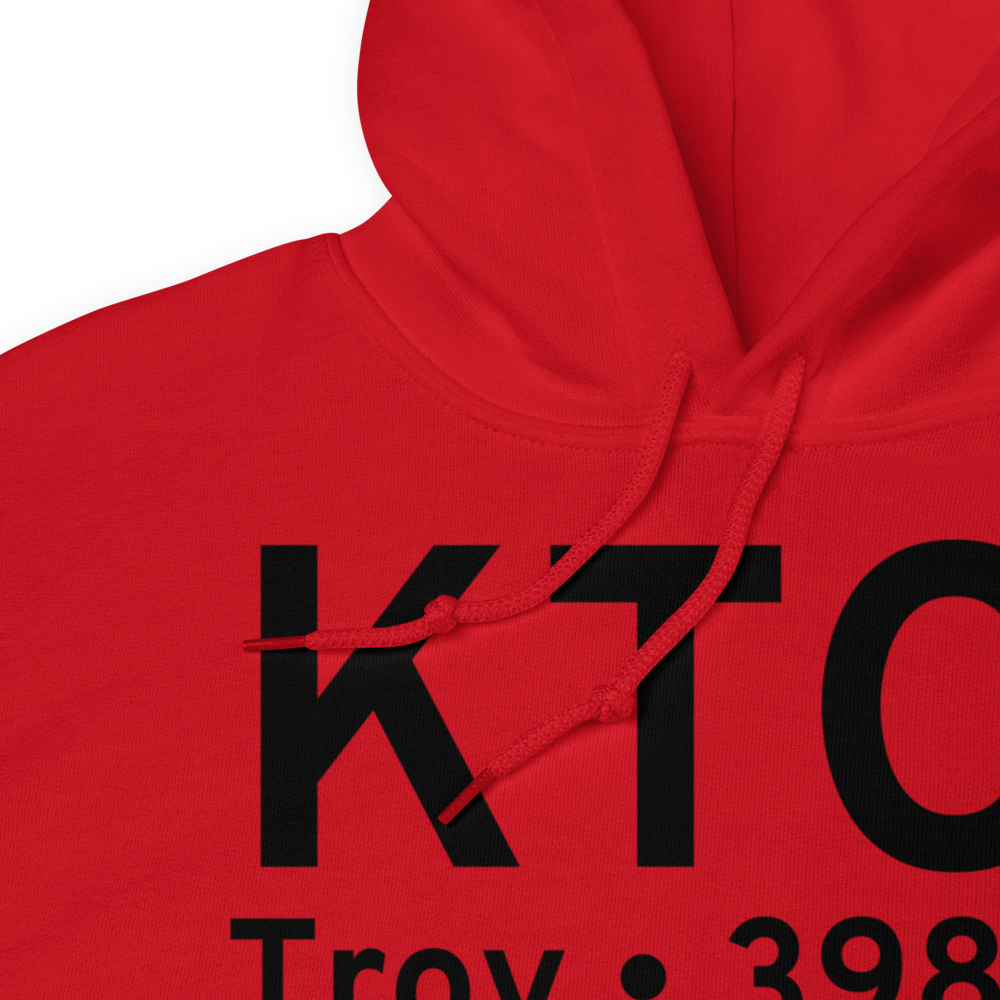 Troy Municipal Airport at N Kenneth Campbell Field (KTOI) ICAO Hoodie Sweatshirt 