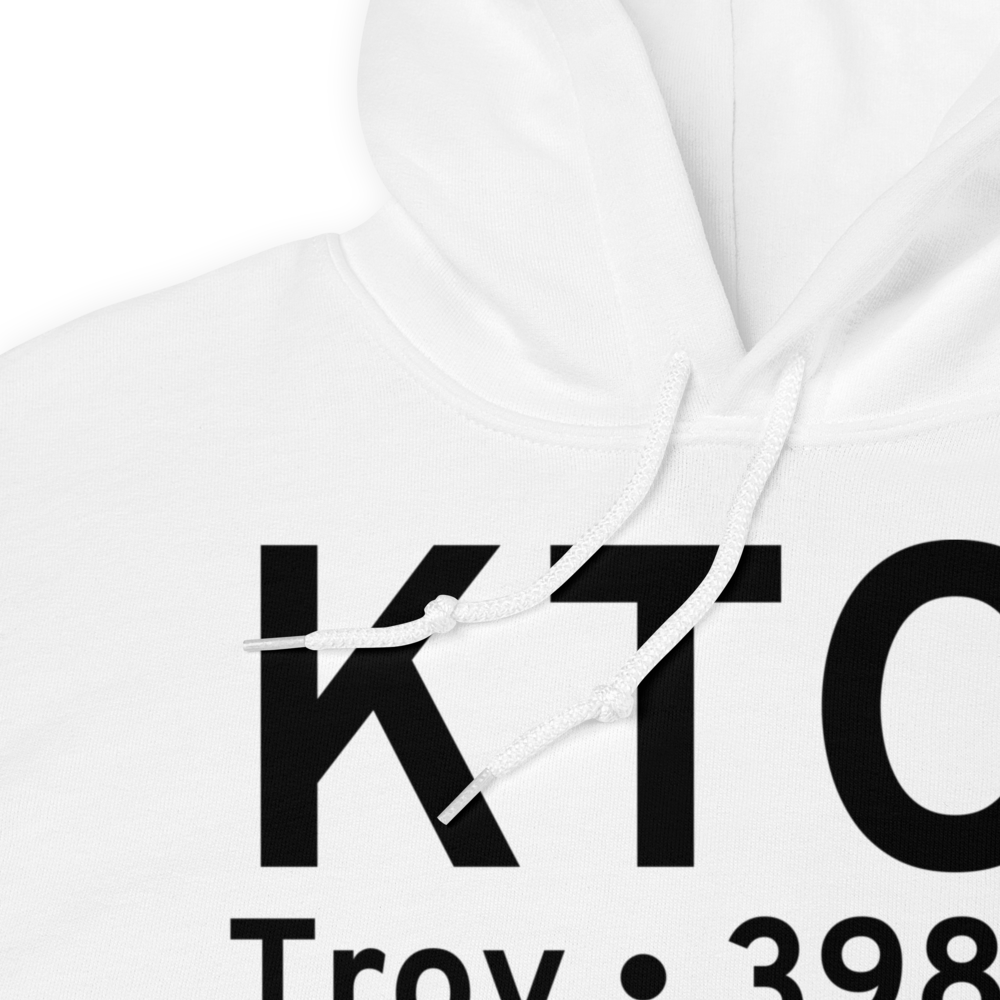 Troy Municipal Airport at N Kenneth Campbell Field (KTOI) ICAO Hoodie Sweatshirt 