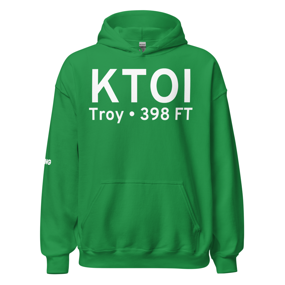 Troy Municipal Airport at N Kenneth Campbell Field (KTOI) ICAO Hoodie Sweatshirt 
