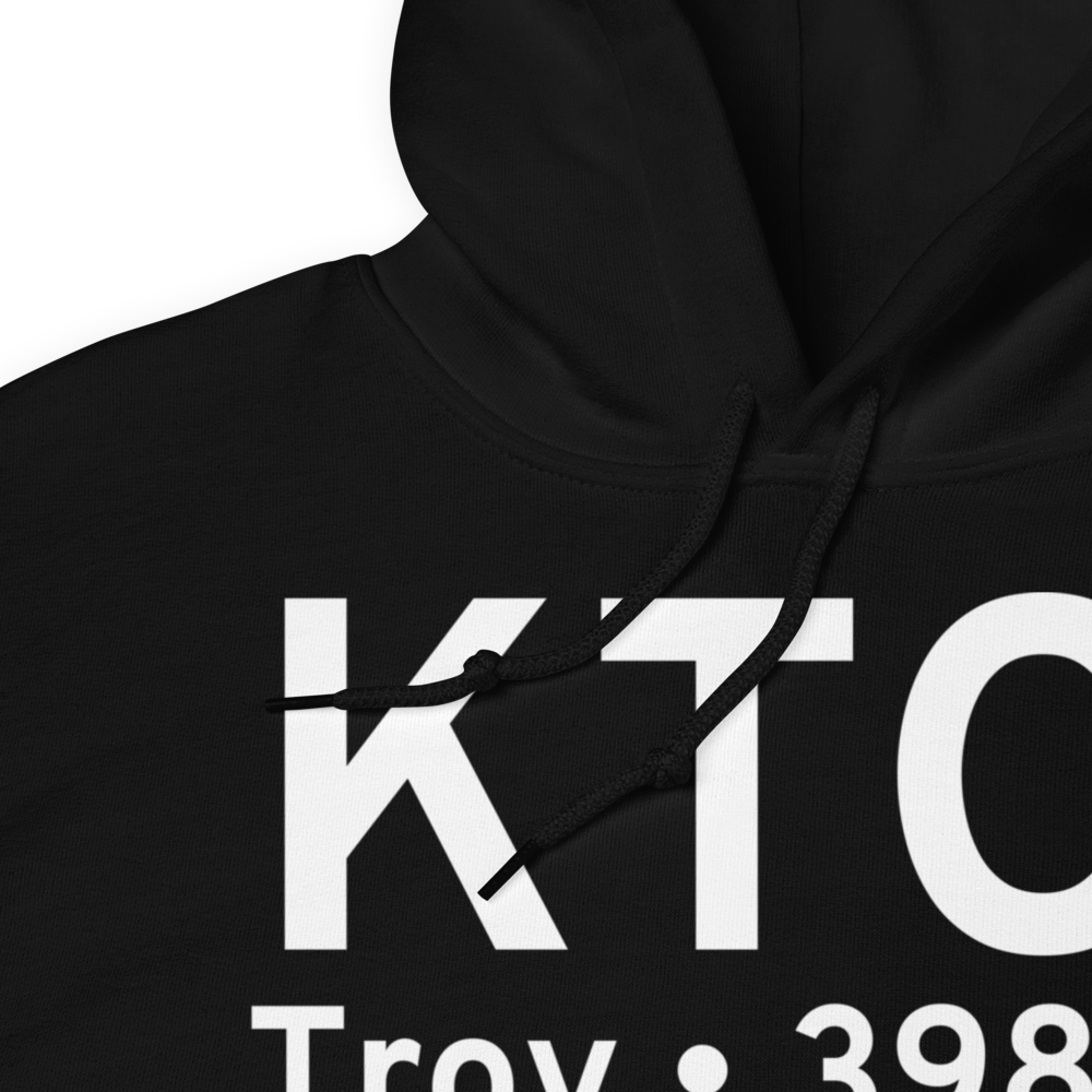 Troy Municipal Airport at N Kenneth Campbell Field (KTOI) ICAO Hoodie Sweatshirt 