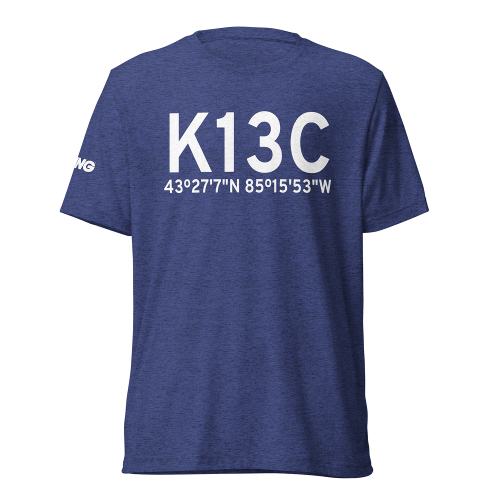 Lakeview-Airport-Griffith Field (K13C) ICAO Tri-blend T-Shirt 