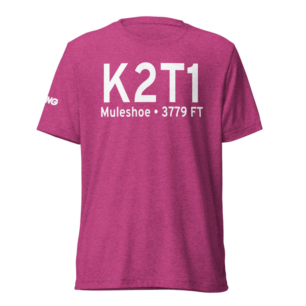 Muleshoe Municipal Airport (K2T1) ICAO Tri-blend T-Shirt 