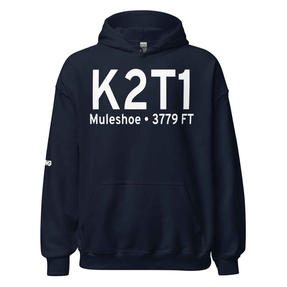 Muleshoe Municipal Airport (K2T1) ICAO Hoodie Sweatshirt 