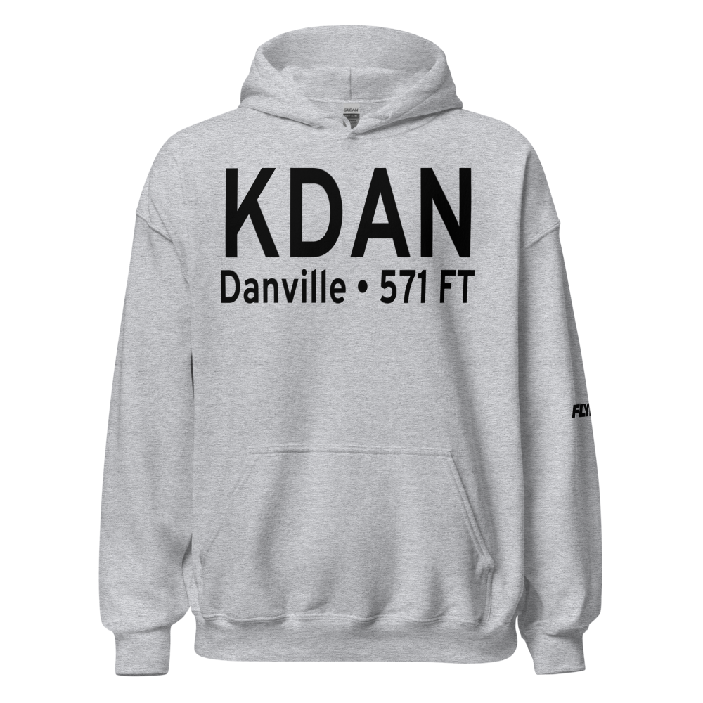 Danville Regional Airport (KDAN) ICAO Hoodie Sweatshirt 