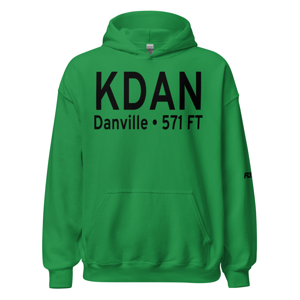 Danville Regional Airport (KDAN) ICAO Hoodie Sweatshirt 