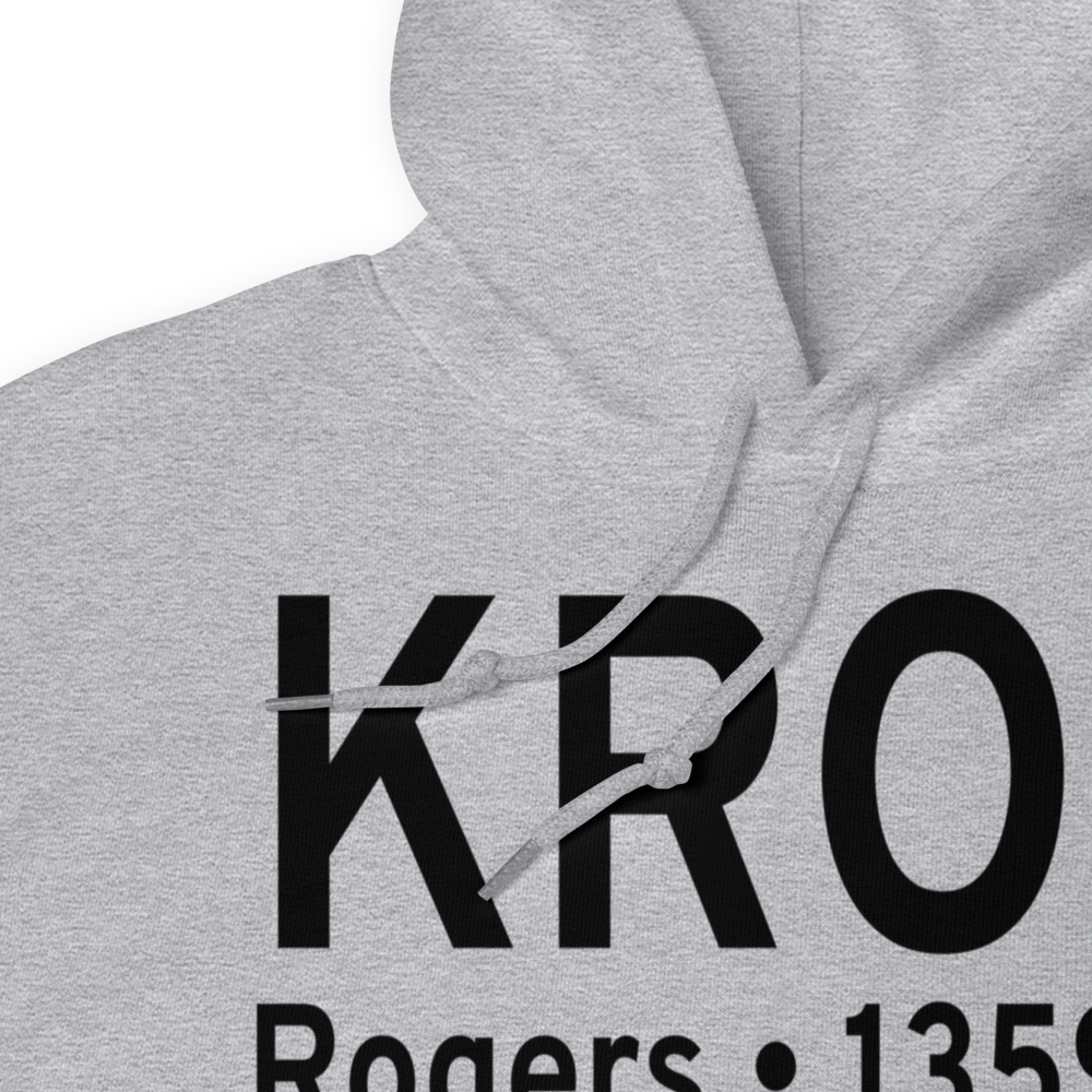 Rogers Municipal Airport-Carter Field (KROG) ICAO Hoodie Sweatshirt 