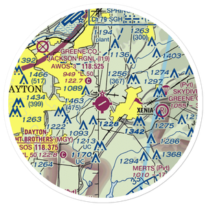 Greene County-Lewis A. Jackson Regional Airport (I19) VFR Sectional Sticker (20 mile)