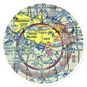 Quad-City Seaplane Base (I04) VFR Sectional Sticker (20 mile)