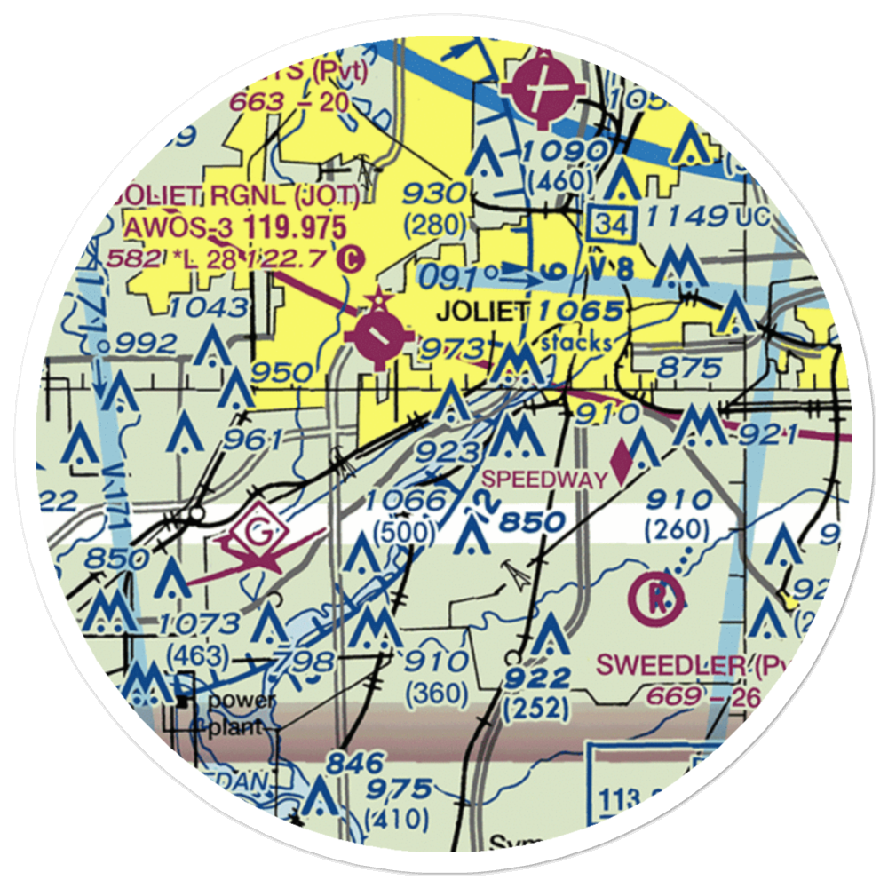 Empress River Casino Heliport (I01) VFR Sectional Sticker (20 mile) 