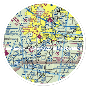 Empress River Casino Heliport (I01) VFR Sectional Sticker (30 mile)