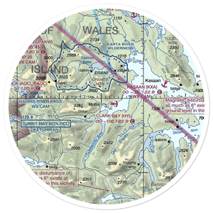 Hollis Clark Bay Seaplane Base (HYL) VFR Sectional Sticker (30 mile)