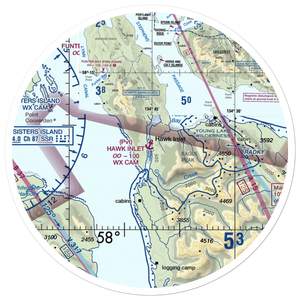 Hawk Inlet Seaplane Base (HWI) VFR Sectional Sticker (30 mile)