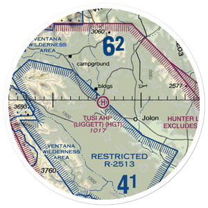 Tusi AHP (Hunter Liggett) Heliport (HGT) VFR Sectional Sticker (20 mile)