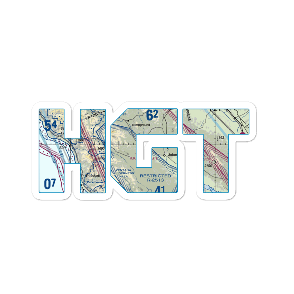 Tusi AHP (Hunter Liggett) Heliport (HGT) VFR Sectional Sticker 