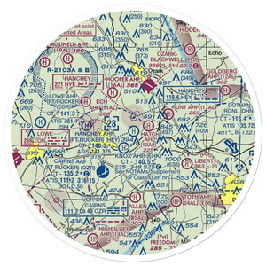 Hanchey Army (Fort Rucker) Heliport (HEY) VFR Sectional Sticker (30 mile)