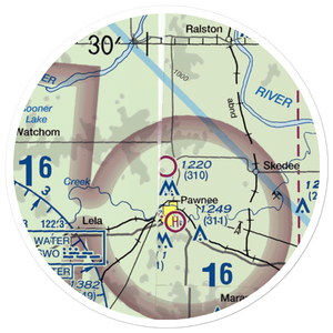 Pawnee Municipal Airport (H97) VFR Sectional Sticker (20 mile)