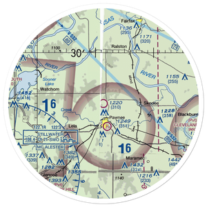 Pawnee Municipal Airport (H97) VFR Sectional Sticker (30 mile)