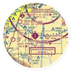River Falls Airport (H81) VFR Sectional Sticker (20 mile)