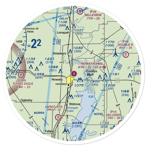 Nowata Municipal Airport (H66) VFR Sectional Sticker (30 mile)