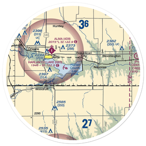 Harlan County Lake Seaplane Base (H63) VFR Sectional Sticker (30 mile)
