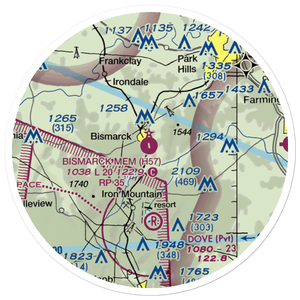 Bismarck Memorial Airport (H57) VFR Sectional Sticker (20 mile)