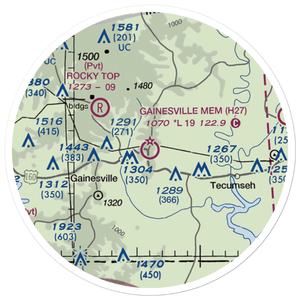 Gainesville Memorial Airport (H27) VFR Sectional Sticker (20 mile)