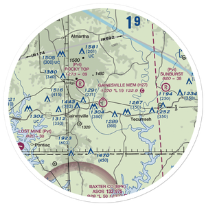 Gainesville Memorial Airport (H27) VFR Sectional Sticker (30 mile)