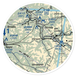 Grundy Municipal Airport (GDY) VFR Sectional Sticker (20 mile)