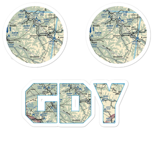 Grundy Municipal Airport (GDY) VFR Sectional Sticker Pack