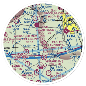 Alexander Memorial Airport (GA2) VFR Sectional Sticker (20 mile)