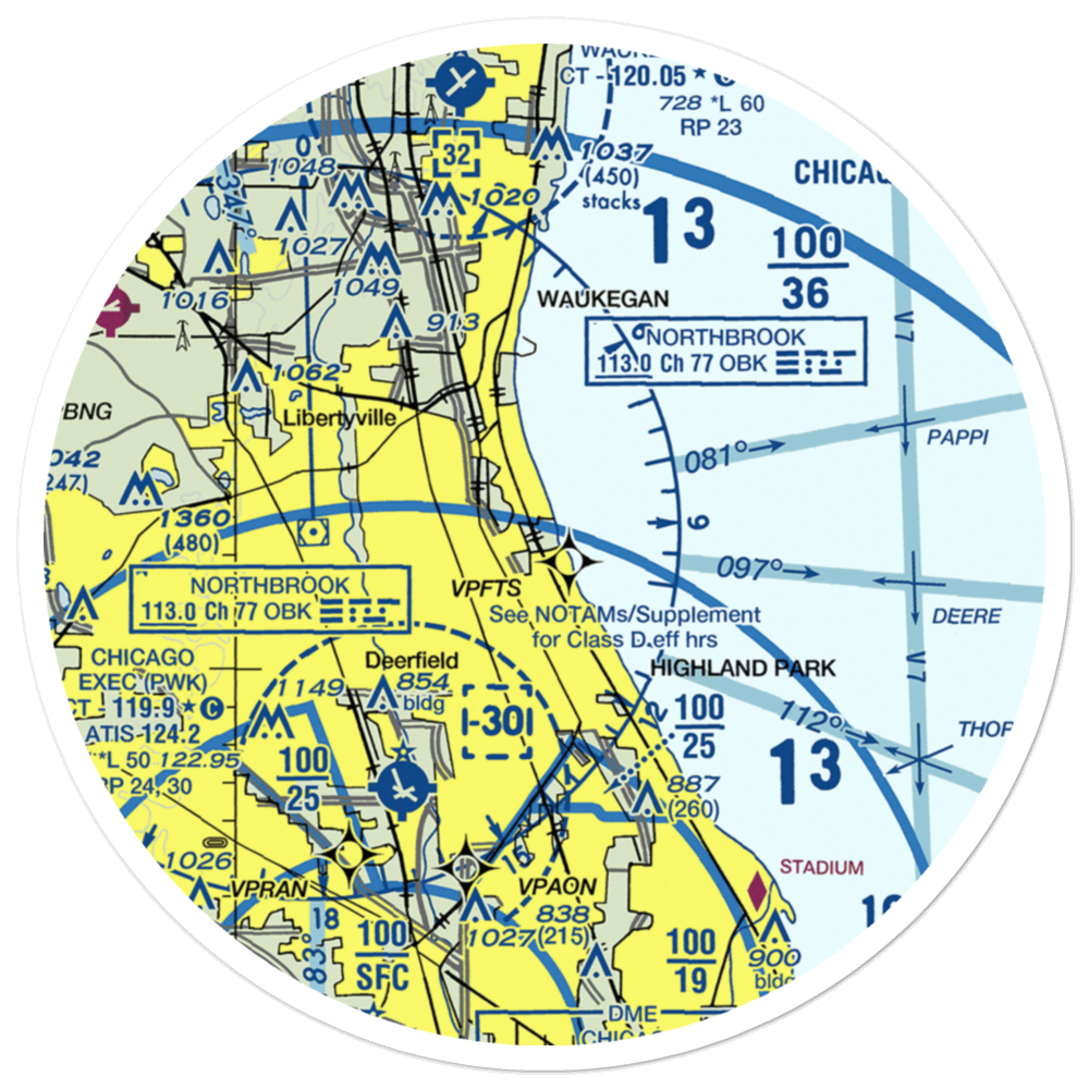 Haley Army Airfield (FSN) VFR Sectional Sticker (30 mile) 