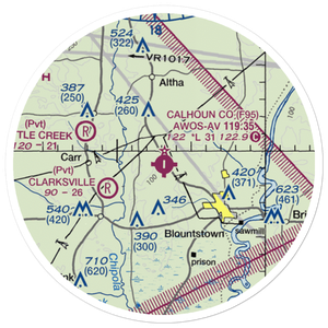 Calhoun County Airport (F95) VFR Sectional Sticker (20 mile)
