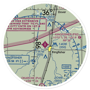 Kingfisher Airport (F92) VFR Sectional Sticker (20 mile)