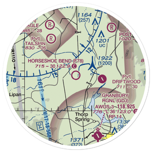Horseshoe Bend Airport (F78) VFR Sectional Sticker (20 mile)