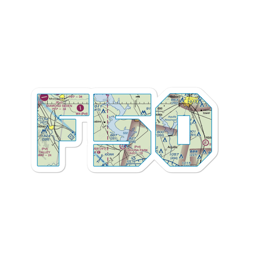 Lake Whitney State Park Airport (F50) VFR Sectional Sticker 