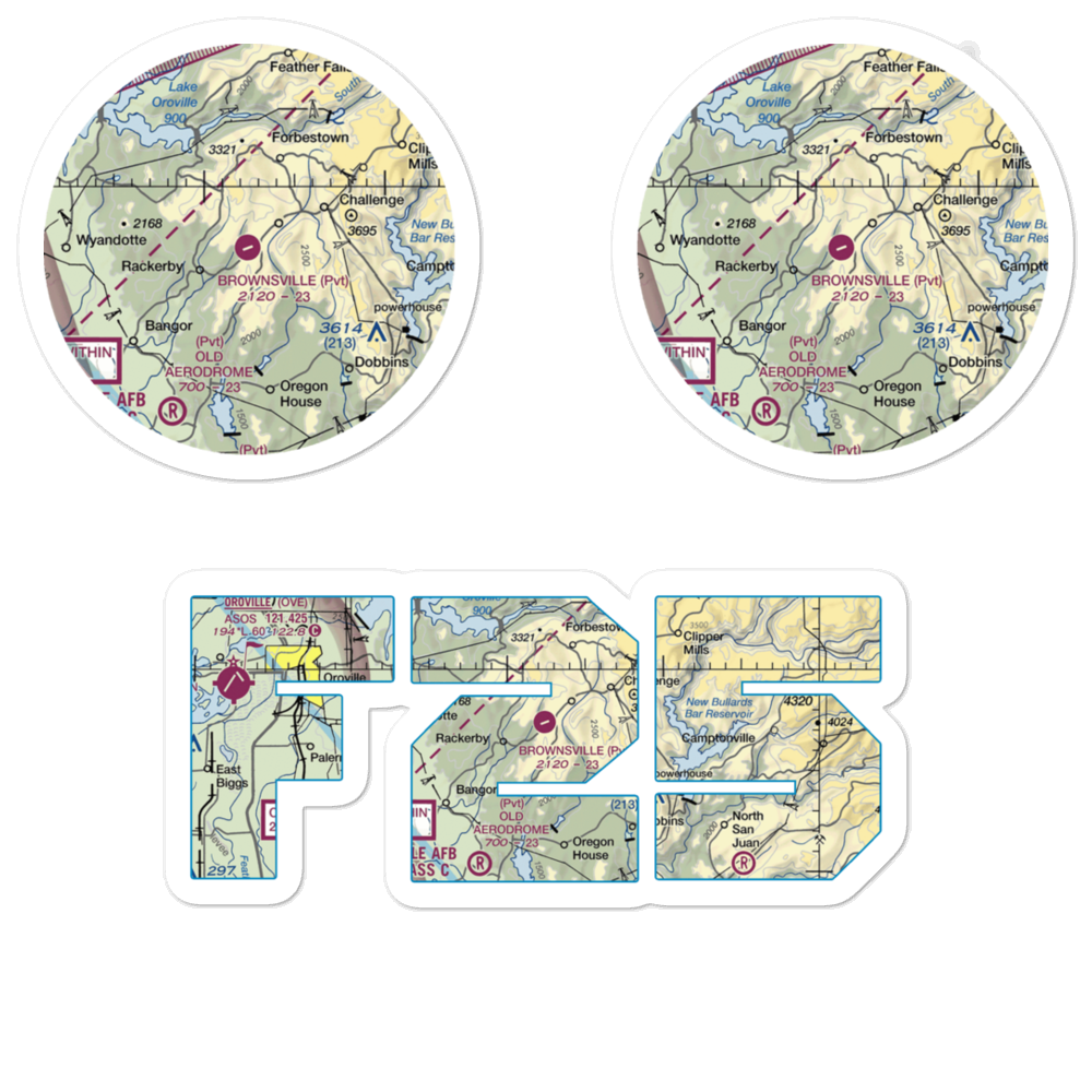 Brownsville Airport (F25) VFR Sectional Sticker Pack 