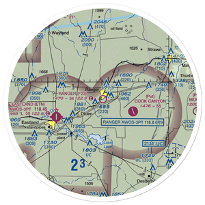 Ranger Municipal Airport (F23) VFR Sectional Sticker (30 mile)
