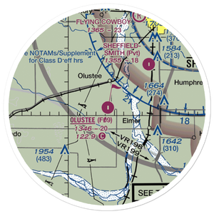 Olustee Municipal Airport (F09) VFR Sectional Sticker (20 mile)
