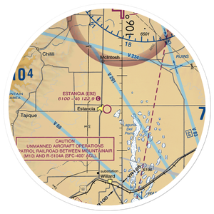 Estancia Municipal Airport (E92) VFR Sectional Sticker (30 mile)