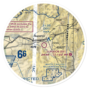 Superior Municipal Airport (E81) VFR Sectional Sticker (20 mile)