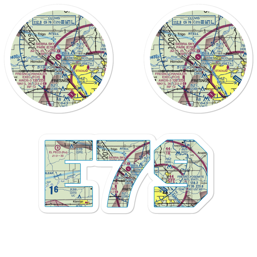 Sierra Sky Park Airport (E79) VFR Sectional Sticker Pack 